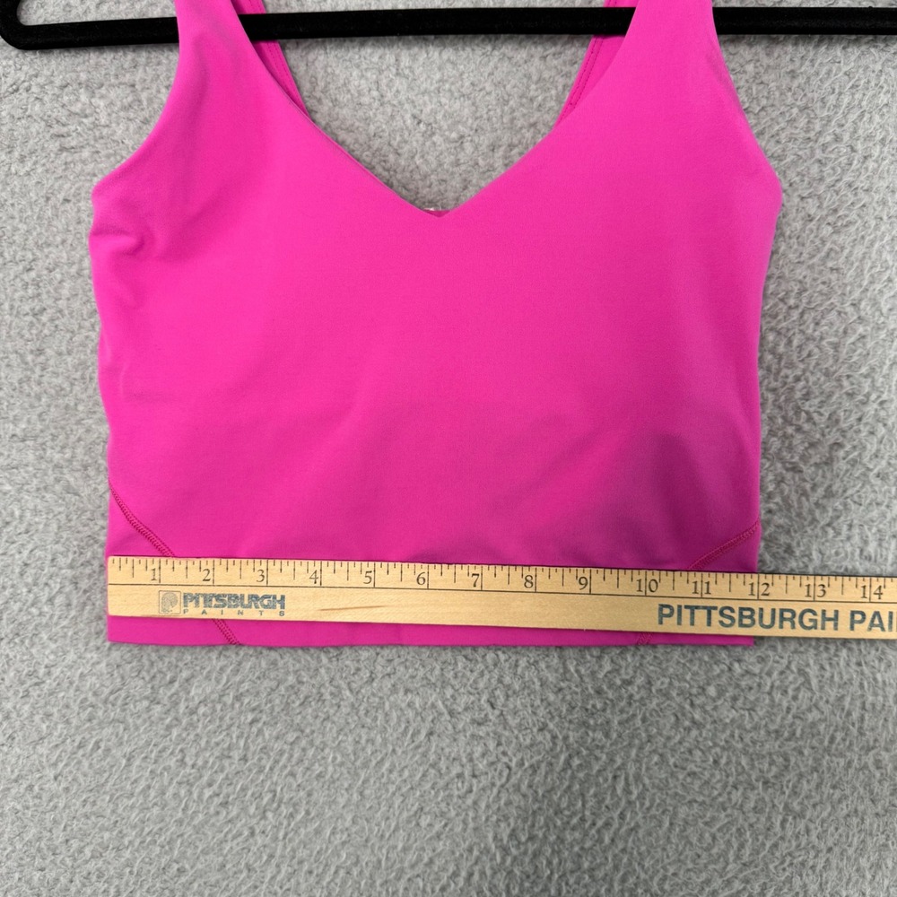 Lululemon Align Tank Top Hot Pink V-Neck Cropped Nulu Yoga Shirt Womens Size 4 - Picture 8 of 8
